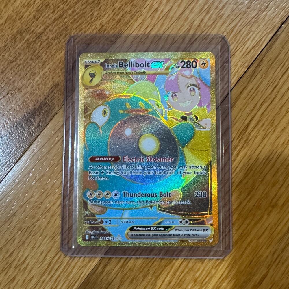 Ionos Bellibolt EX 188/159 SV09 Journey Together Gold Secret Rare Pokemon Card